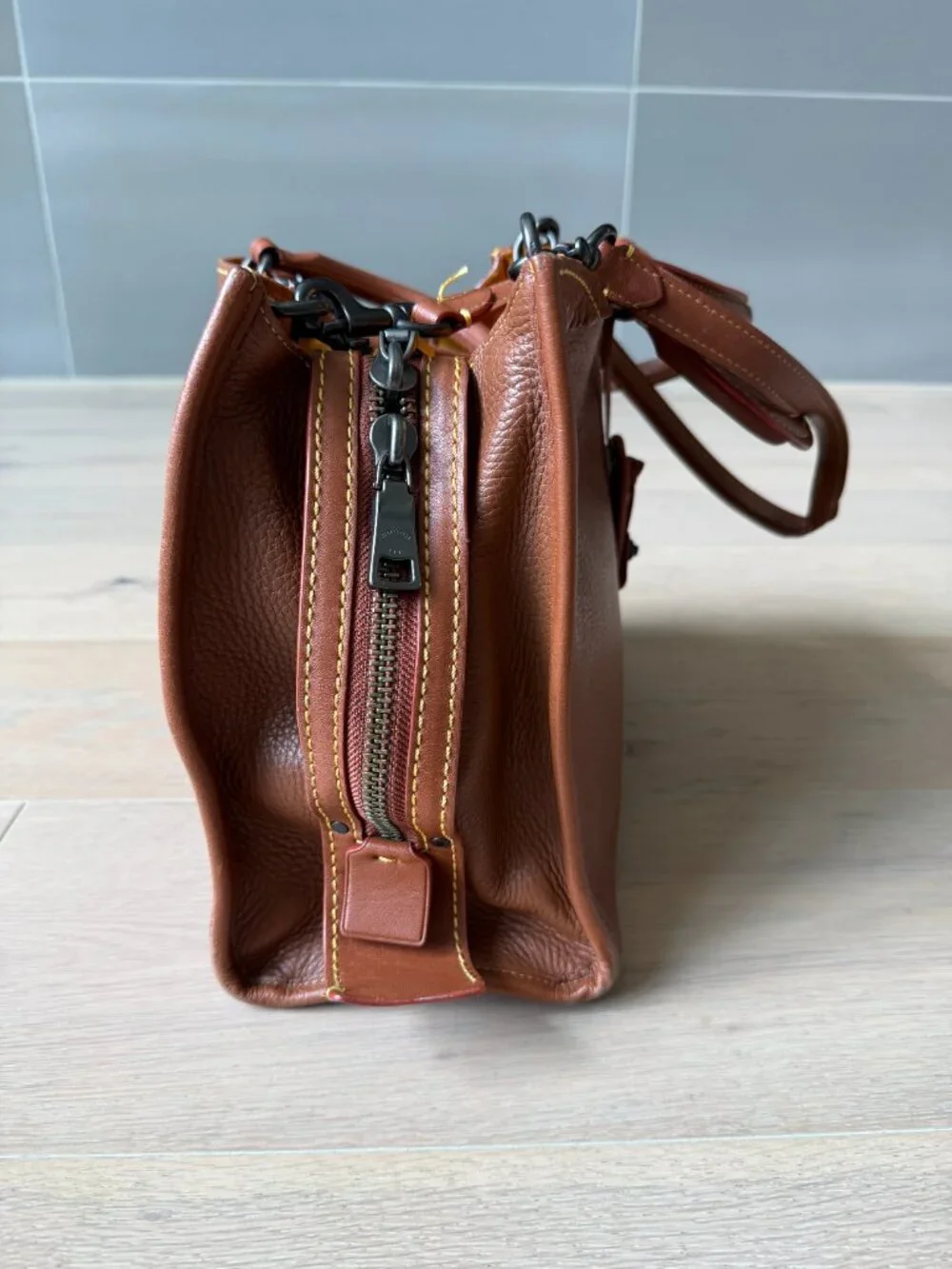 Coach 1941 Rogue 30 Style 38124 Saddle Glovetanned Pebble Leather Gunmetal
